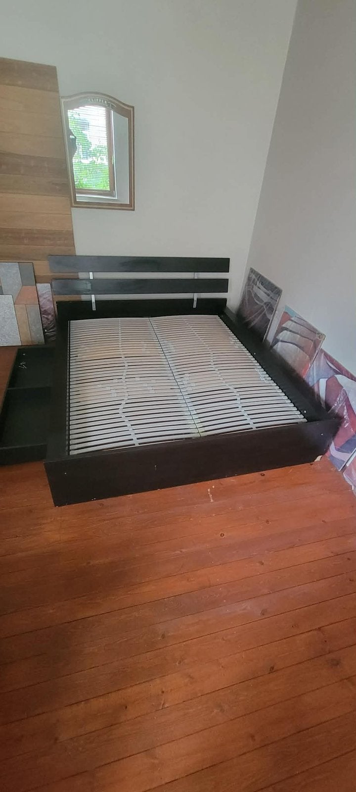 Lit et sommier, Maison & Meubles, Enlèvement, Utilisé, 200 cm, Bois