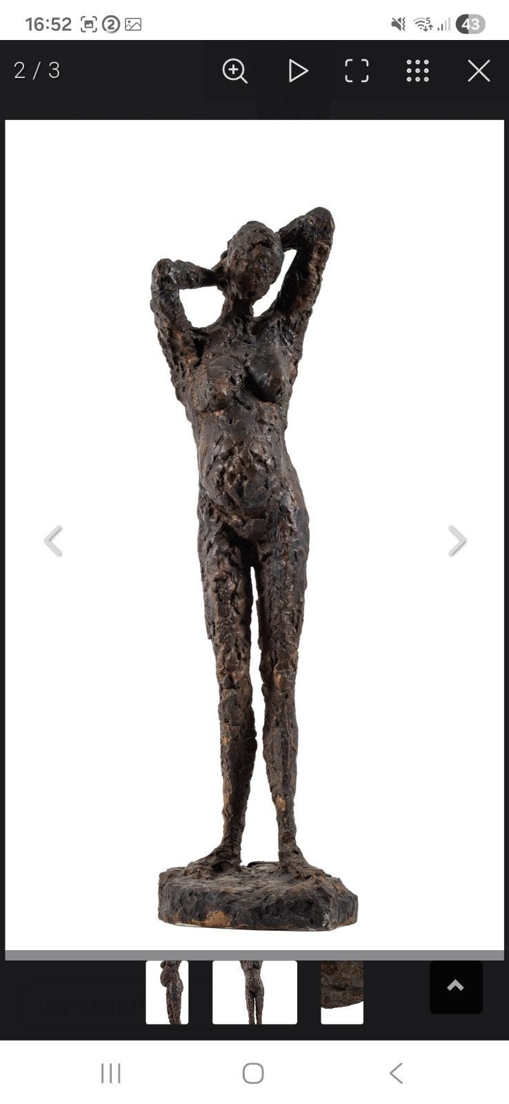 bronsbeeld zwangere vrouw, Statue, Enlèvement ou Envoi, Brun, Brons