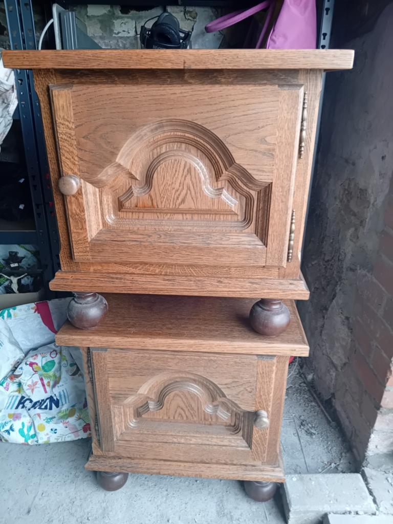 2 Table de chevet en chêne, Maison & Meubles, Chambre à coucher | Lits, Brun, Enlèvement, Utilisé, Bois