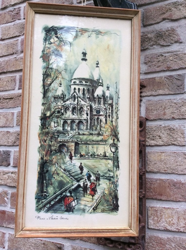 AQUAREL SACRE COEUR L DUCOLLET IN ZEER GOEDE STAAT, Enlèvement ou Envoi, Aquarelle