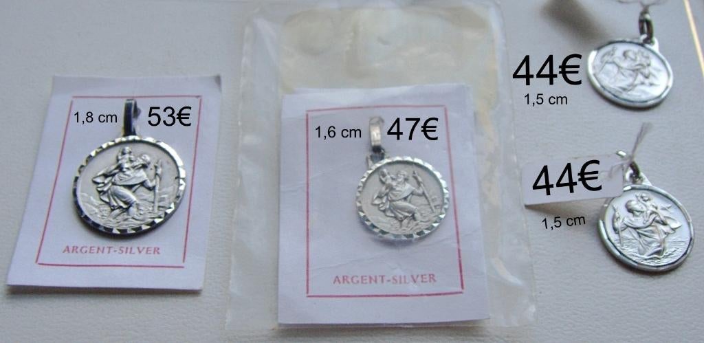 Pendentif / Médaille de Saint Christophe en argent massif, Neuf, Enlèvement ou Envoi, Autres représentations, Argent