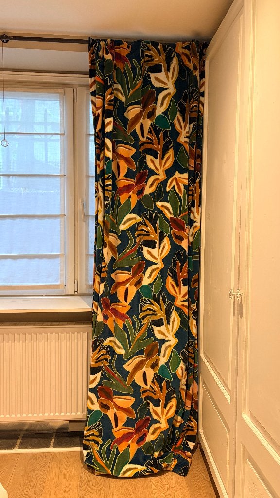 Paire de rideaux doublés en velours de coton 140  260 cm, Isolant, 260 cm, Enlèvement, Rideau