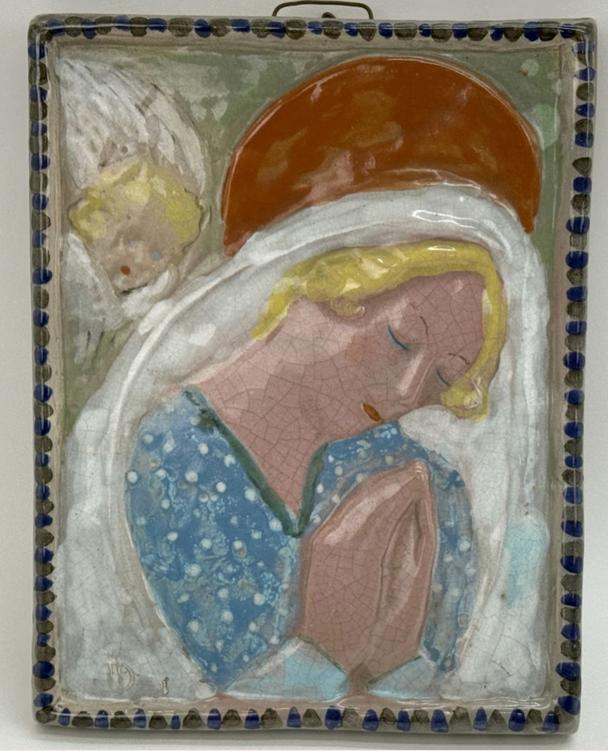 INGELS Domien - D.I gemonogrammeerd 'Madonna met engel', Antiek en Kunst, Verzenden