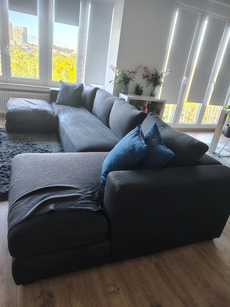 Siège 3 pièces spacieux et confortable avec fauteuil assorti, Enlèvement, Utilisé, Quatre personnes ou plus, Tissus