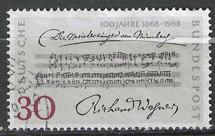 Allemagne Bundespost 1968 - Yvert 431 - Master Singers (ST), Envoi, Affranchi