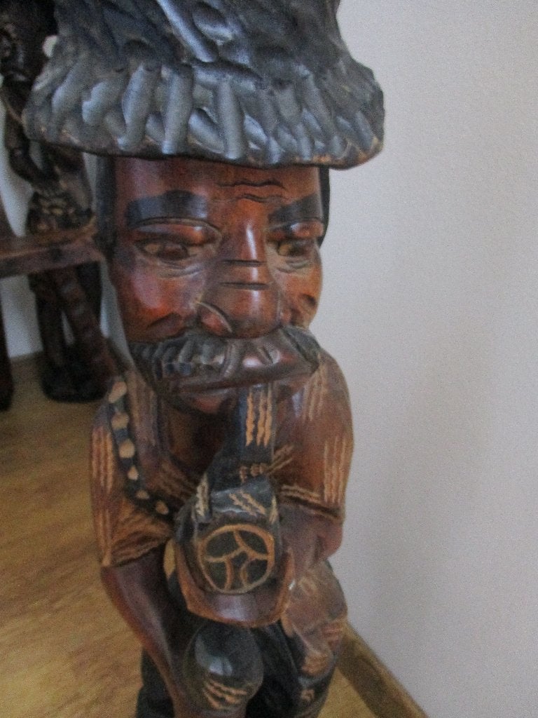 groot handgesneden houten Afrikaans beeld - 65 cm, Ophalen, 50 - 100 cm, Beeld, Hout