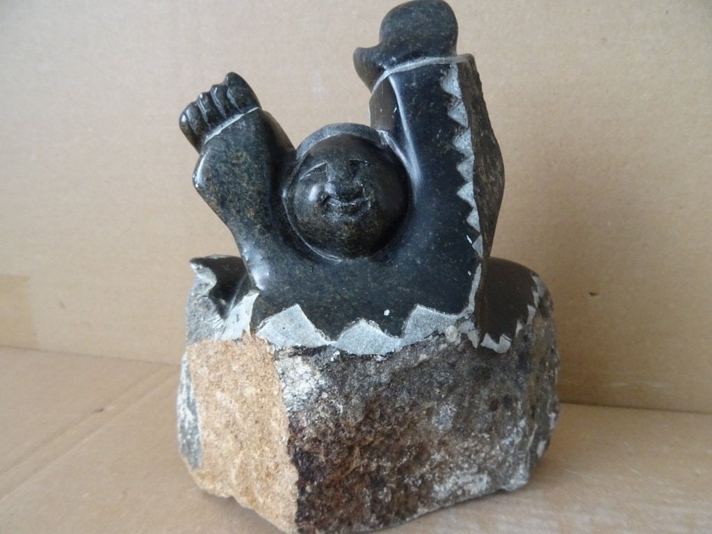 Afrikaans stenen beeld Tendai Chipiri Shona sculptuur 15cm, Handgemaakt, Minder dan 20 cm, Ophalen of Verzenden, Steen of Keramiek