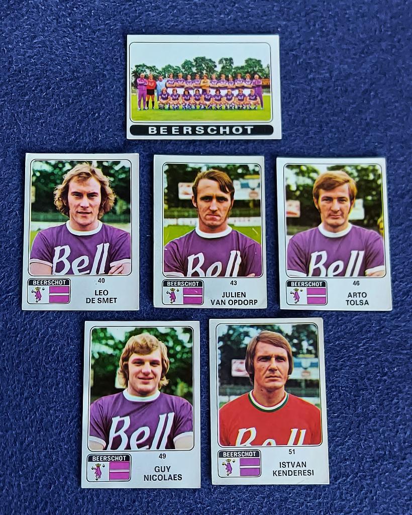 6 versch. Panini stickers voetbal 'FB 1973/74 - Beerschot ', Ophalen of Verzenden, Nieuw, Meerdere stickers