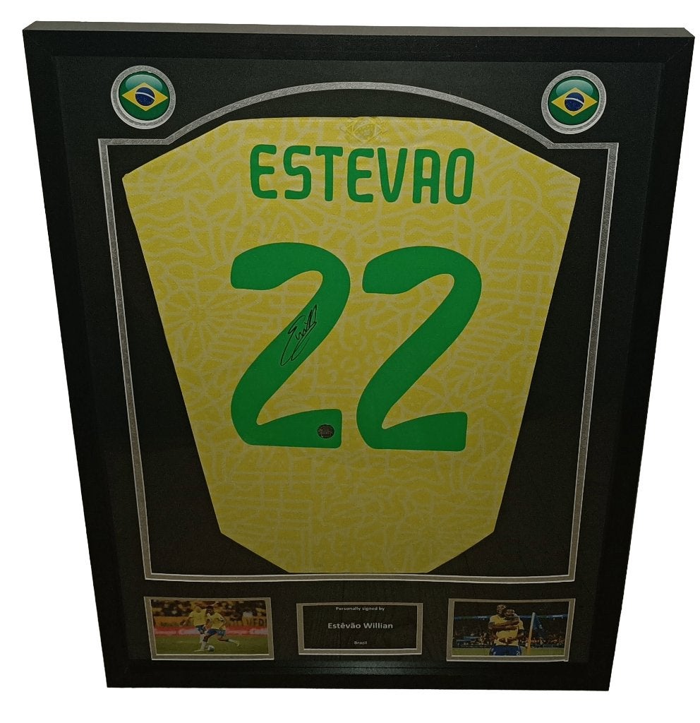 Gesigneerd shirt - Estavao - Brazilië - met certificaat, Envoi, Neuf, Maillot