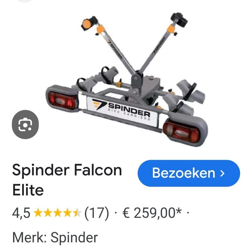 Fietsrek spinder falcon de luxe, Auto diversen, Fietsendragers, Ophalen