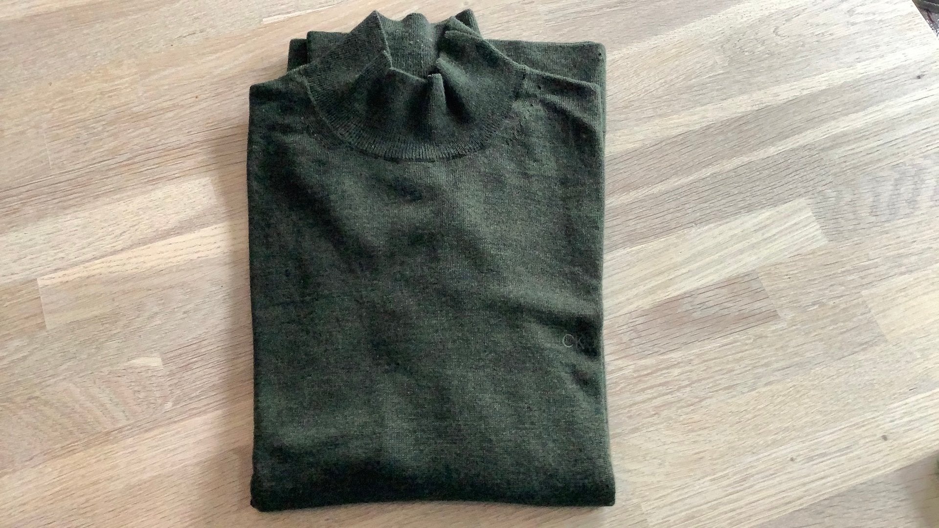 Calvin Klein wollen trui met opstaande col, Ophalen of Verzenden, Zo goed als nieuw, Maat 56/58 (XL), Groen