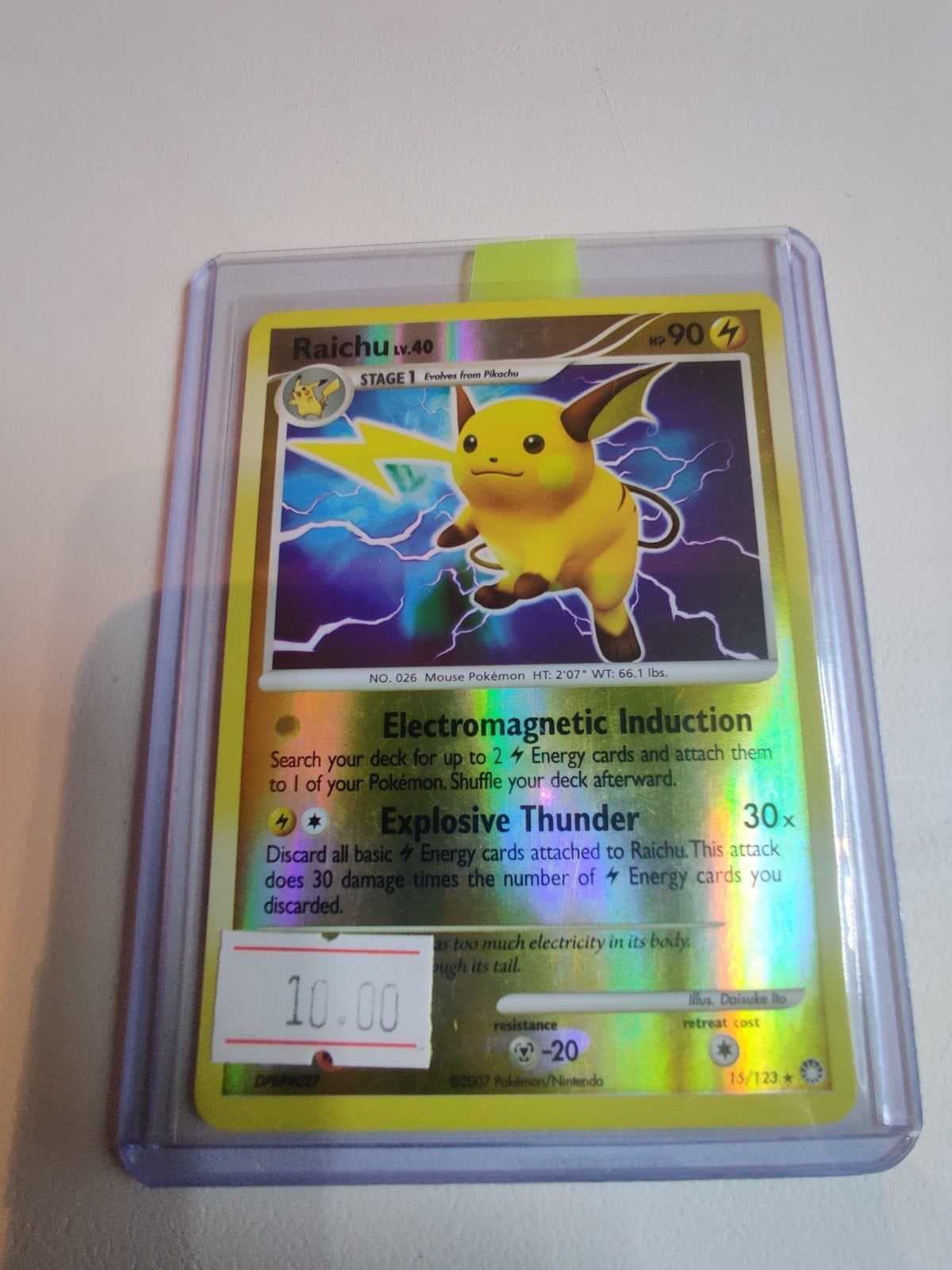 Raichu Lv.40 MT 15, Ophalen, Zo goed als nieuw, Losse kaart, Foil