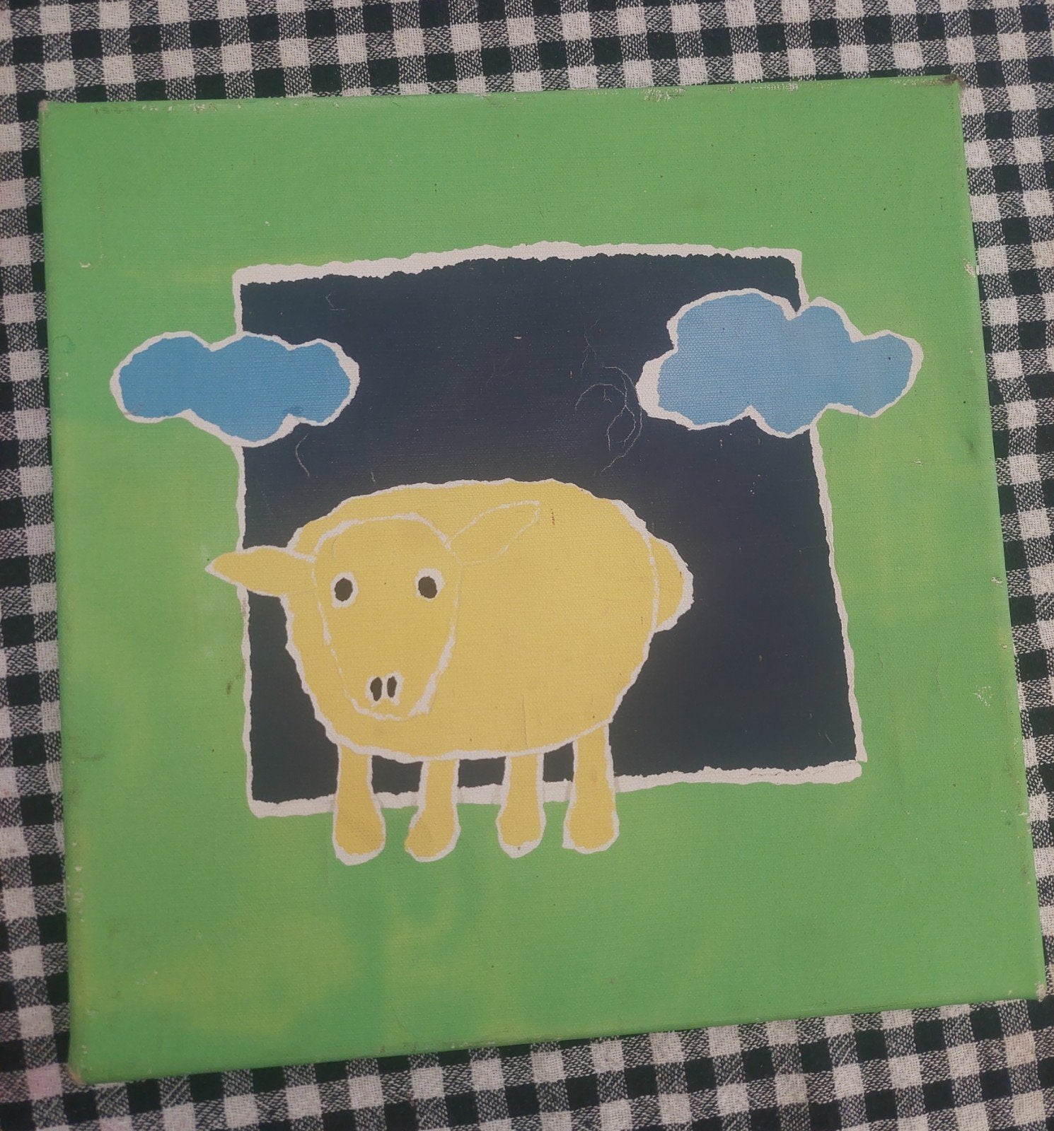 Te koop: een uniek en kleurrijk handgemaakt schilderij met e, Antiek en Kunst, Ophalen