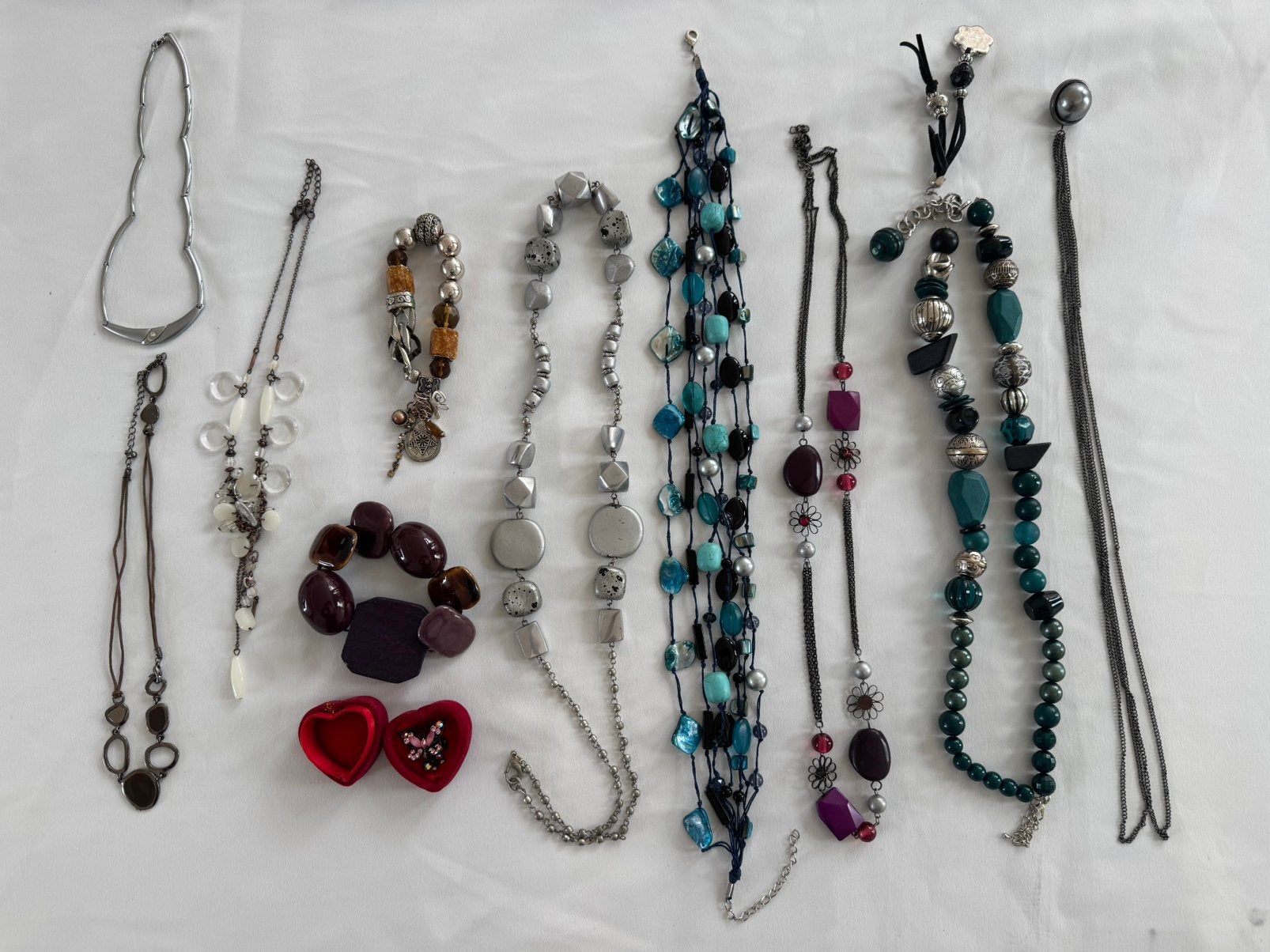 Lot de bijoux fantaisie vintage - 10 colliers/bracelets, Bijoux, Sacs & Beauté, Enlèvement, Utilisé