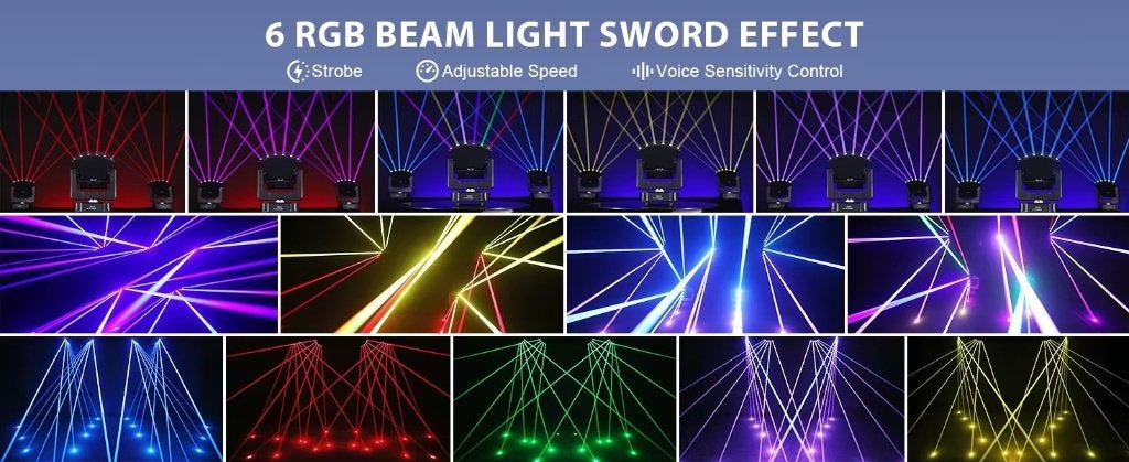 Tête mobile laser RGB à 6 voies de première classe, Enlèvement ou Envoi, Neuf, Lumières, Commande sonore