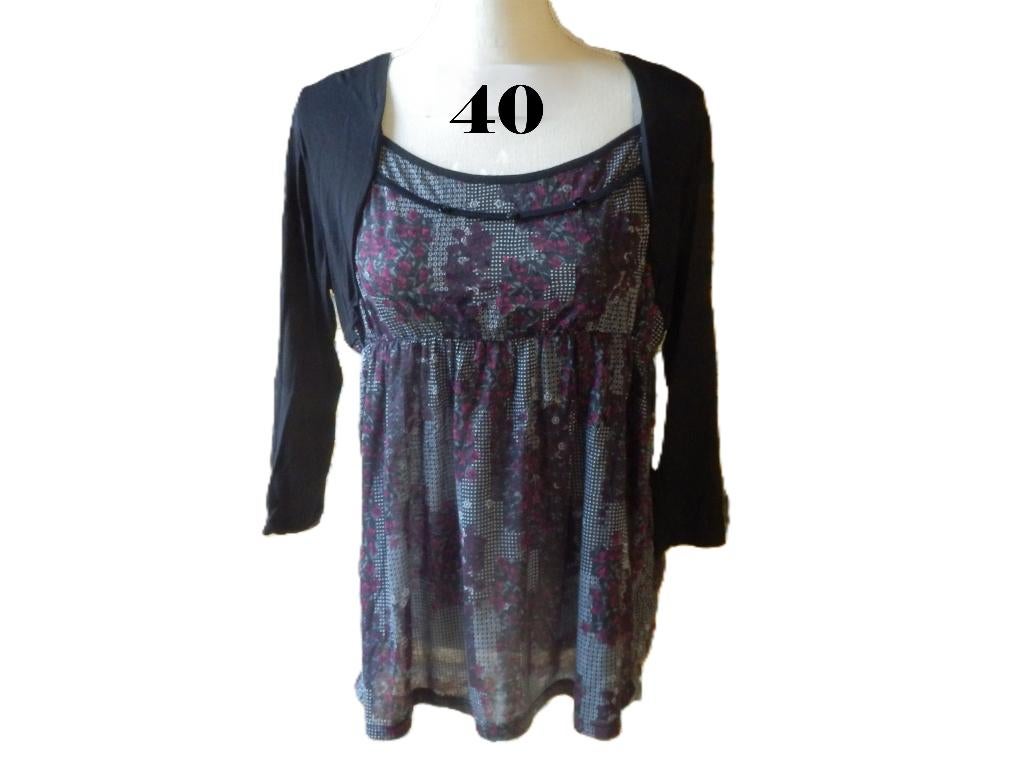 (92)- blouse femme t.L noire rouge - armand thiery -, Taille 38/40 (M), Enlèvement ou Envoi, Comme neuf, Armand Thiery