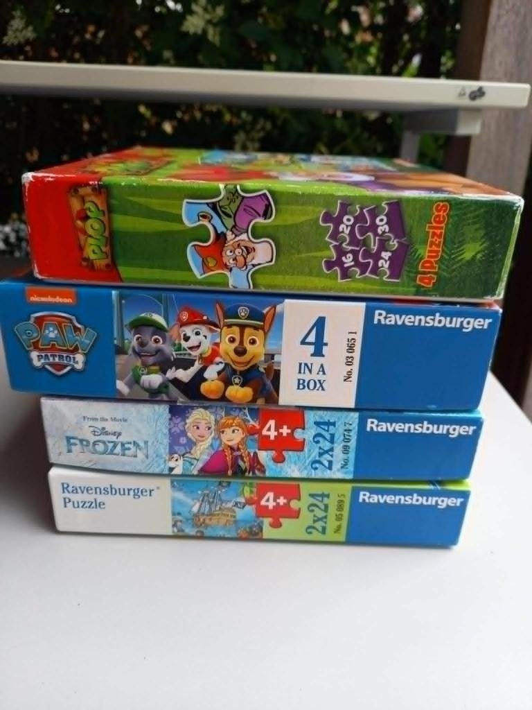 Pakketje 4 puzzels (24 puzzelstukken), Kinderen en Baby's, Speelgoed | Kinderpuzzels, Ophalen, 10 tot 50 stukjes, Gebruikt, 4 tot 6 jaar