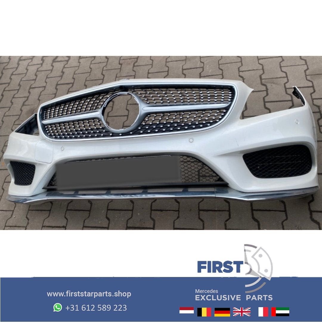 W218 CLS AMG FACELIFT VOORBUMPER COMPLEET WIT ZWART GRIJS ET, Autos : Pièces & Accessoires, Utilisé, -, Avant, -