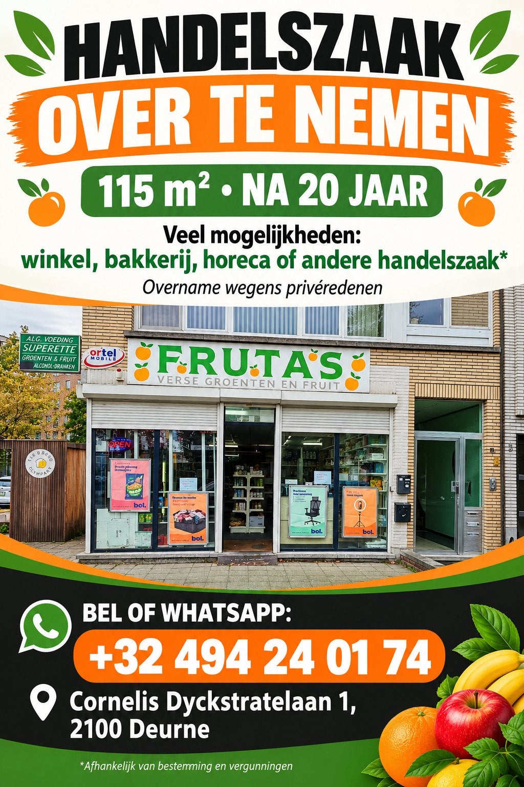 HANDELSZAAK OVERNEMEN FRUTAS