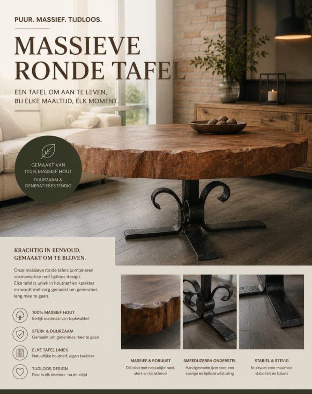 table massive, Maison & Meubles, Tables | Dessertes, Enlèvement