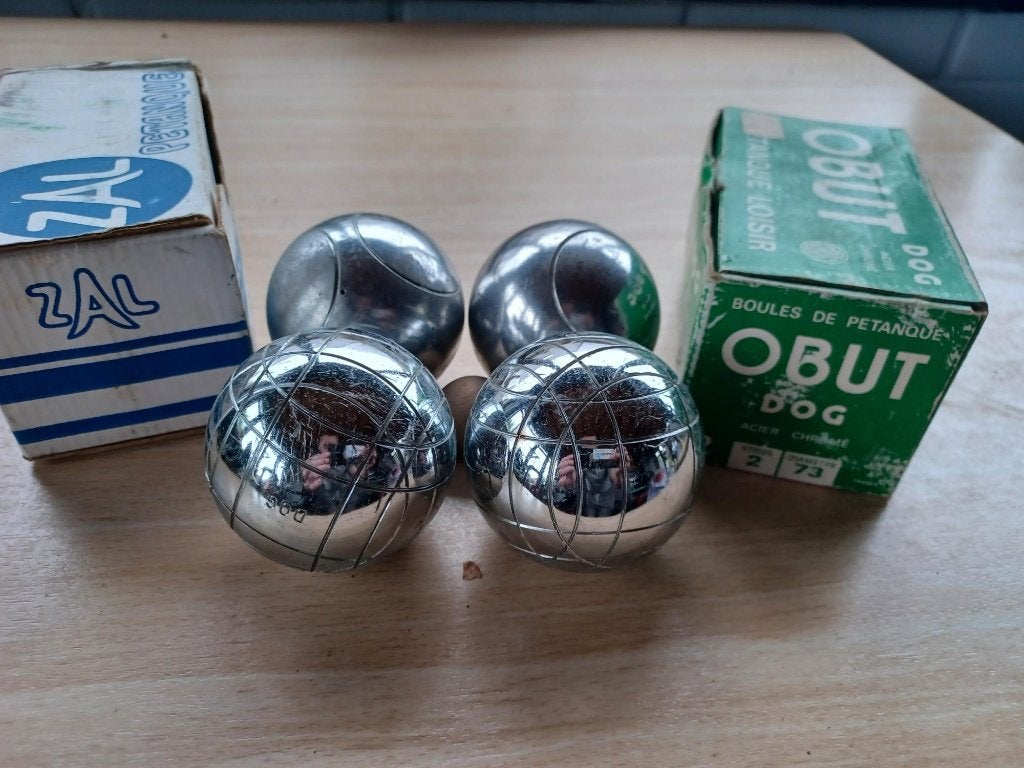 4 st. metalen "Jeux de boules" type 2 /  Diameter 73 mm, Ophalen, Gebruikt