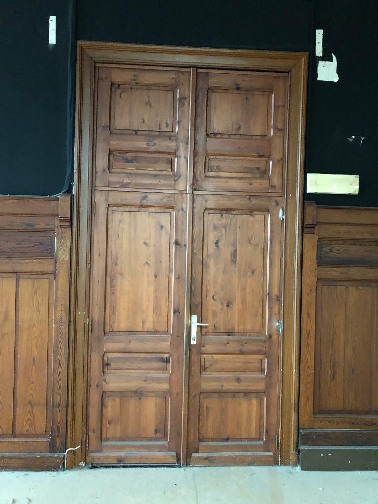 Oude hoge dubbele binnendeuren, Ophalen, Gebruikt, Binnendeur, Hout