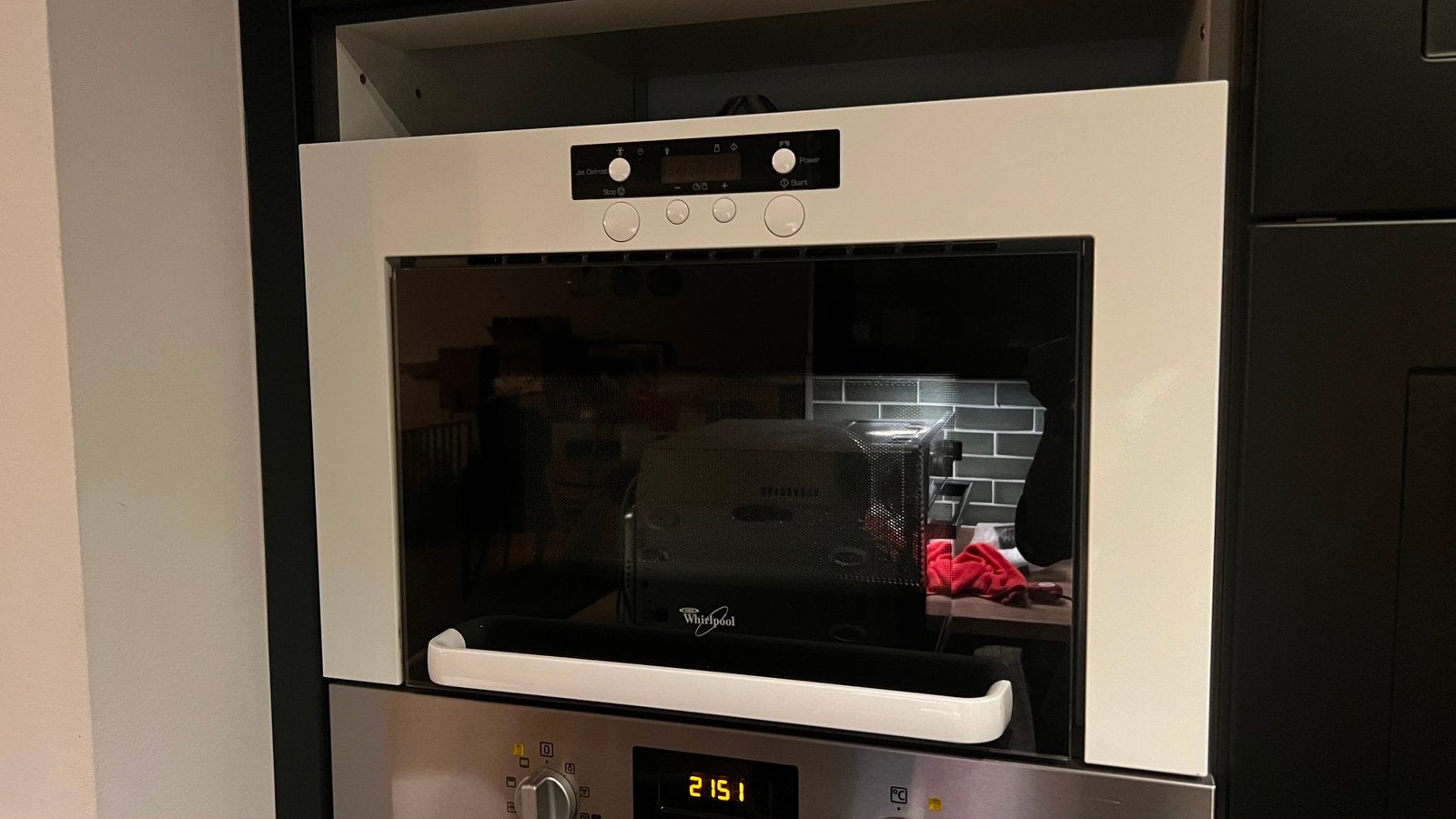 Whirlpool inbouw microgolfoven, Elektronische apparatuur, Microgolfovens, Ophalen, Gebruikt, Microgolfoven, Inbouw