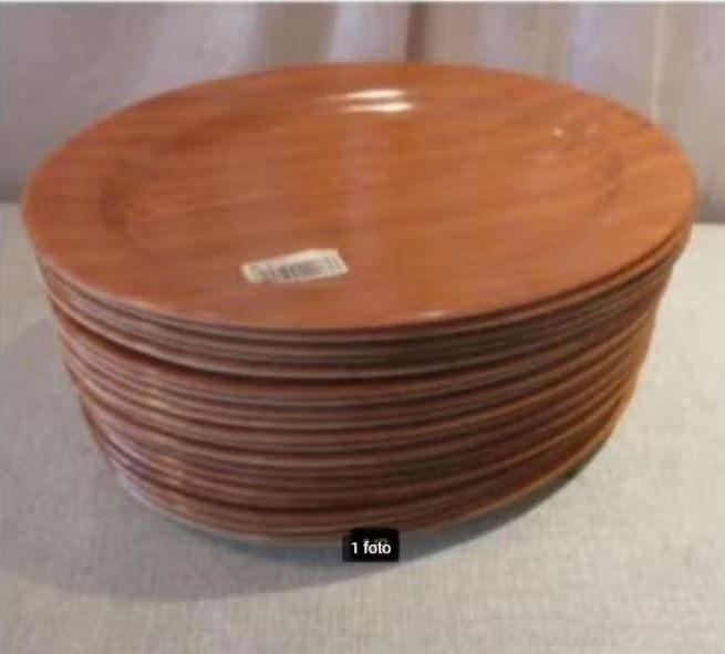 21 Dienbladen voor thee of koffie - Melamine - 36x25, Ophalen of Verzenden, Zo goed als nieuw, Ovaal, Kunststof