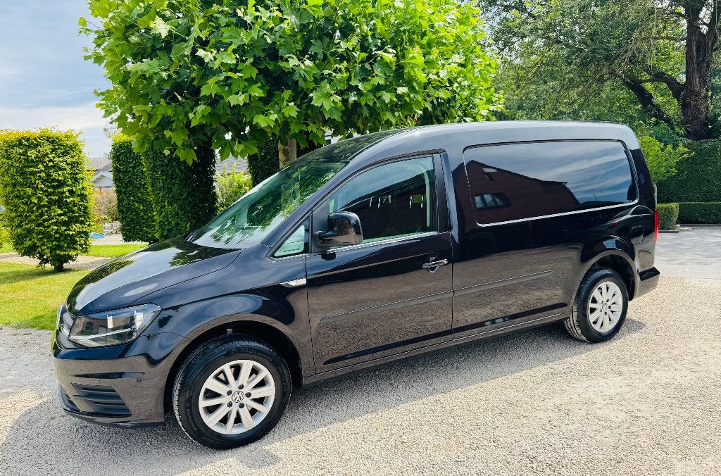 PRACHTIGE VW CADDY MAXI 1.4 CNG AUTOMAAT NAVI AIRCO, Auto's, Stof, Euro 6, Volkswagen, Zwart
