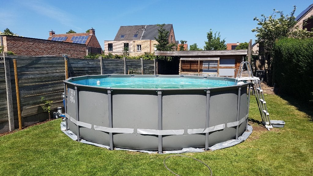 Complete Intex zwembadinstallatie 488cm, Gebruikt, Rond, 300 cm of meer, Ophalen