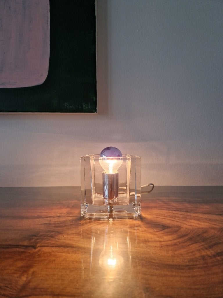 Vintage "Ice cube" tafellampje van Nachtmann Leuchten, Ophalen, Gebruikt, Vintage, Glas