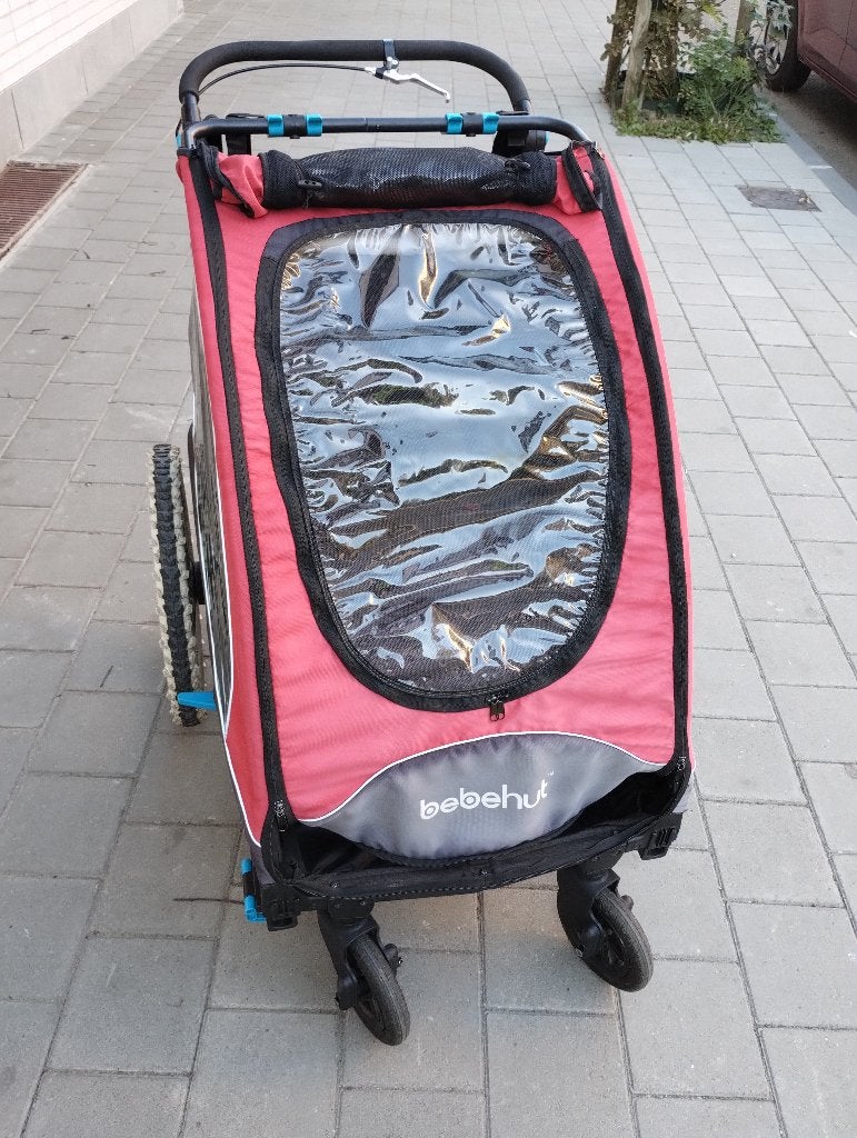 remorque vélo / chariot / double poussette de course pliable, Enlèvement, Utilisé, Poussette combi, Voiture duo