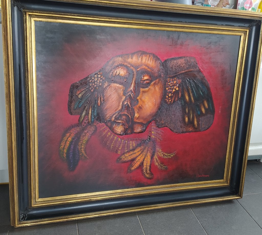 Tableau Art, Tableau, 102 cm, Bois, Signé