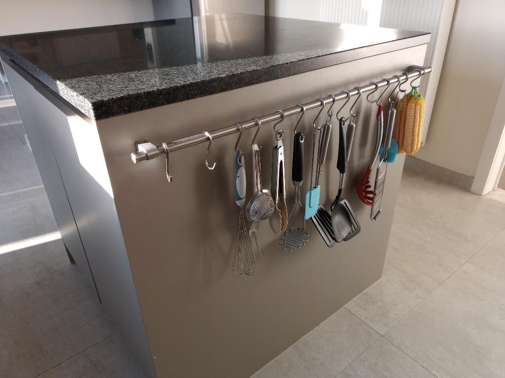 Keuken, Sans poignée, Gris, Granit ou Pierre, Enlèvement