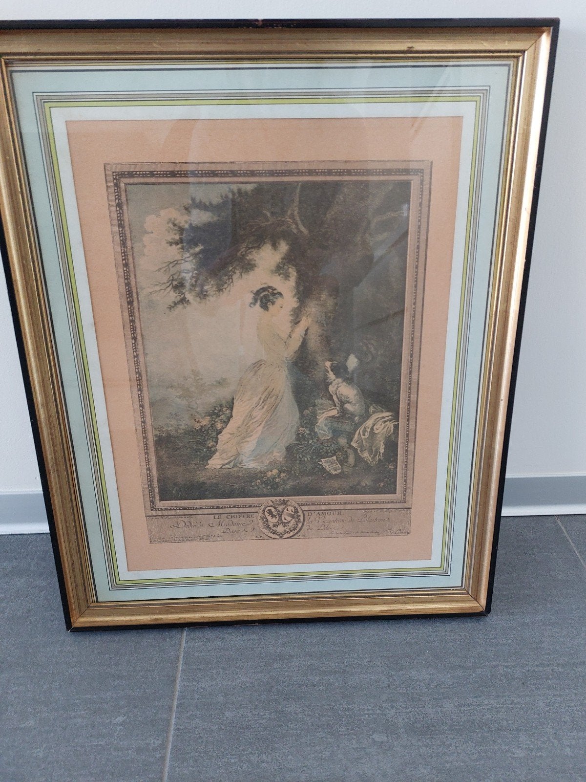 Ouderwetse foto in kader, Antiek en Kunst, Ophalen