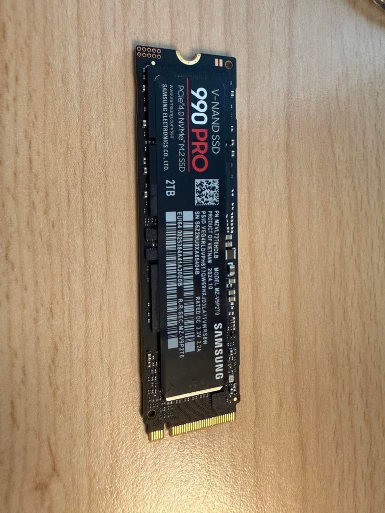 Samsung 2tb nvme ssd 990 pro, Informatique & Logiciels, Disques durs, Enlèvement ou Envoi, Comme neuf, SSD