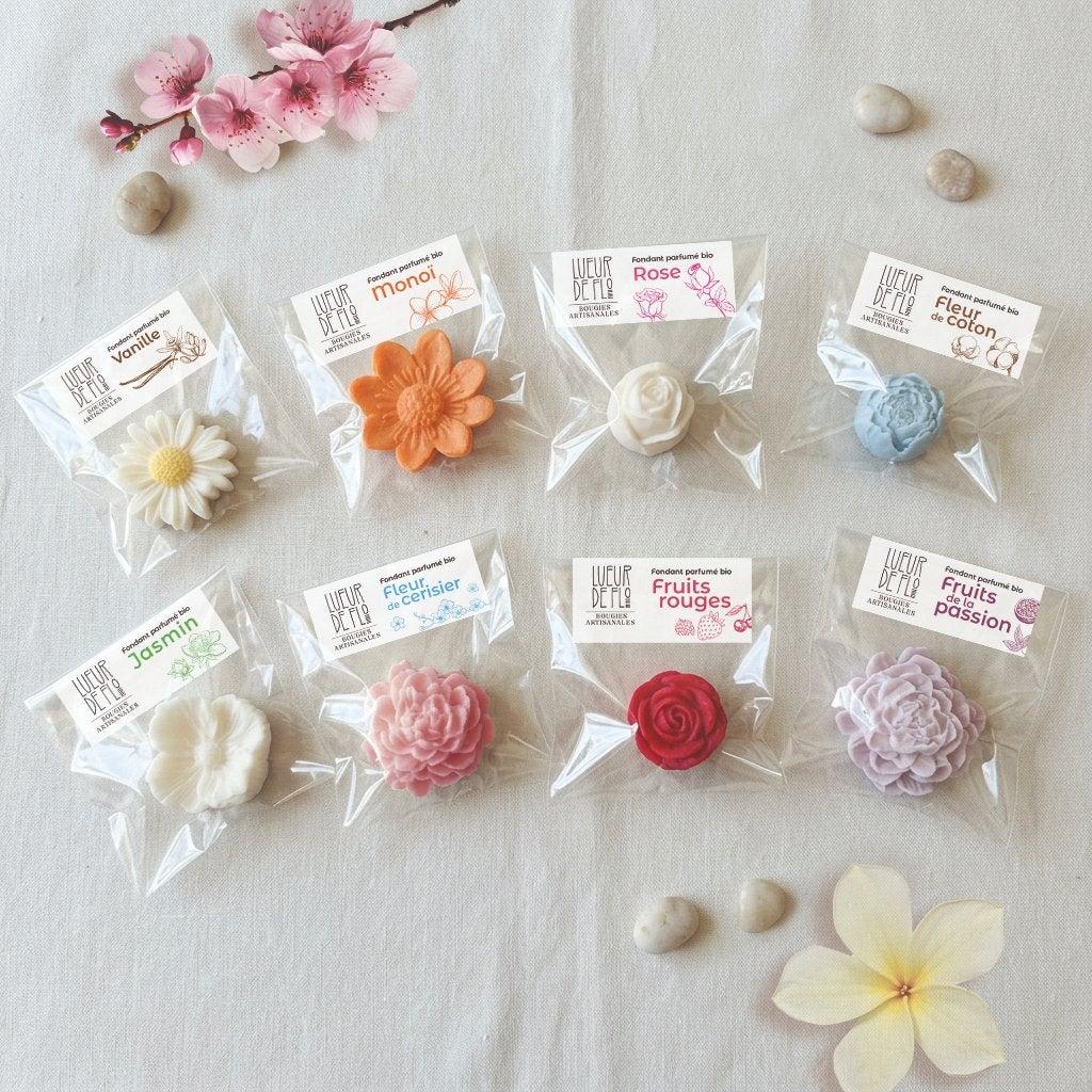 Fondants (bougie) fleurs Bio - 10 achetées + 3 gratuites, Enlèvement ou Envoi, Bougie, Multicolore, Cire
