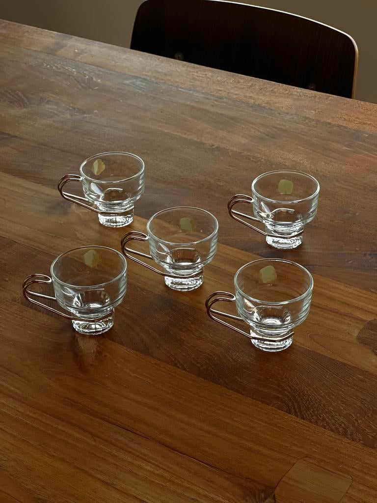 5 vintage espresso kristal kopjes, Enlèvement ou Envoi, Cristal