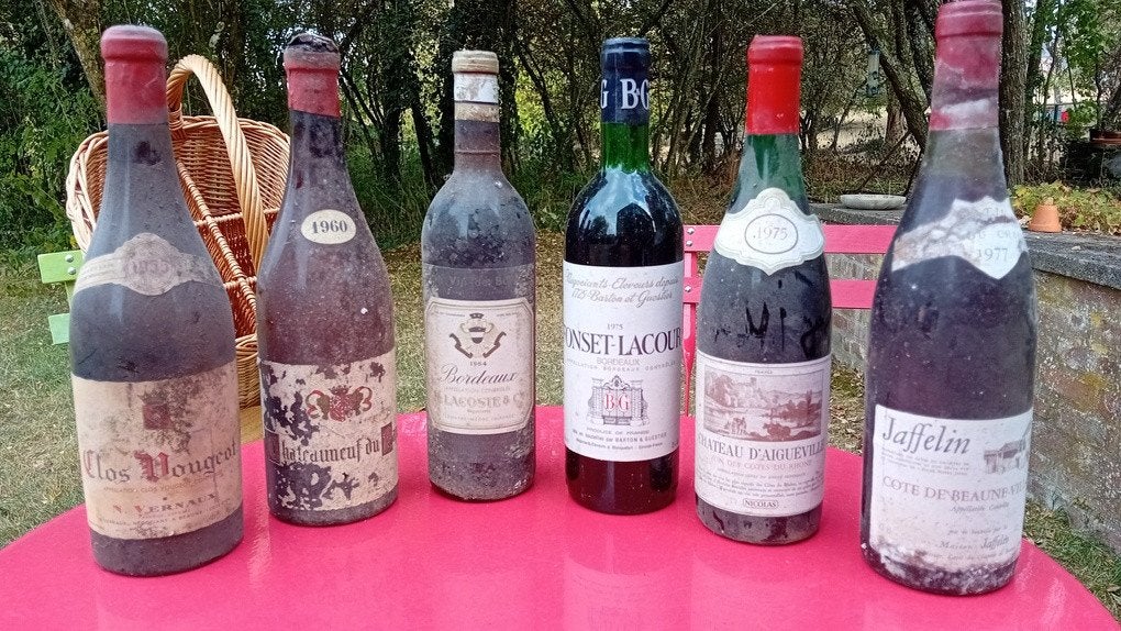 Veel oude Franse wijnen van 1955 tot 1977, Ophalen, Frankrijk, Nieuw, Rode wijn