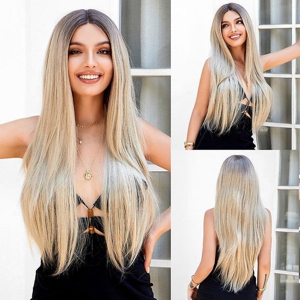 Mono lace pruik lang steil haar zonder pony model Romy, Ophalen of Verzenden, Nieuw