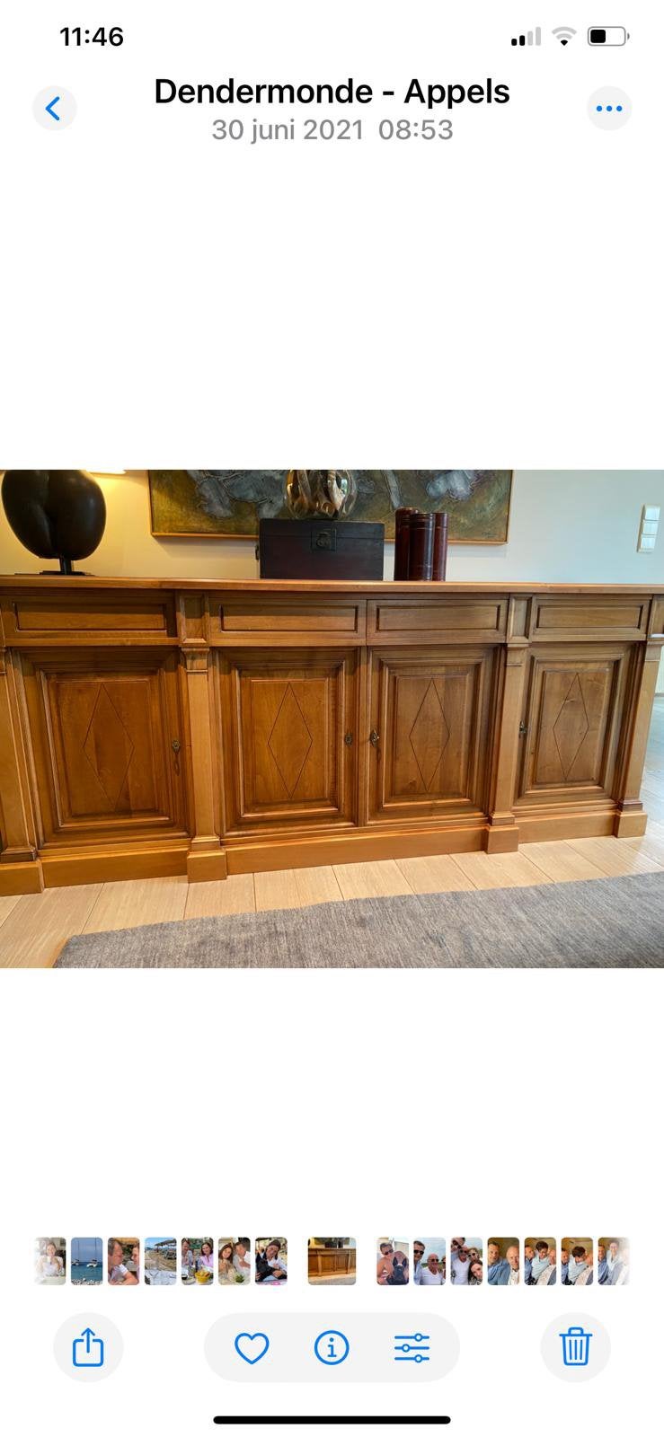Dressoir + barkast in notelaar (hout), Enlèvement, Utilisé, Autres essences de bois
