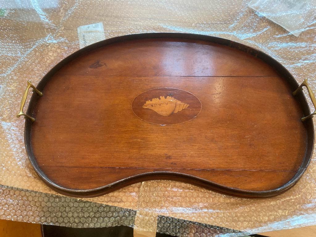 Antieken houten dienblad, Ophalen of Verzenden, Gebruikt, Overige vormen, Hout