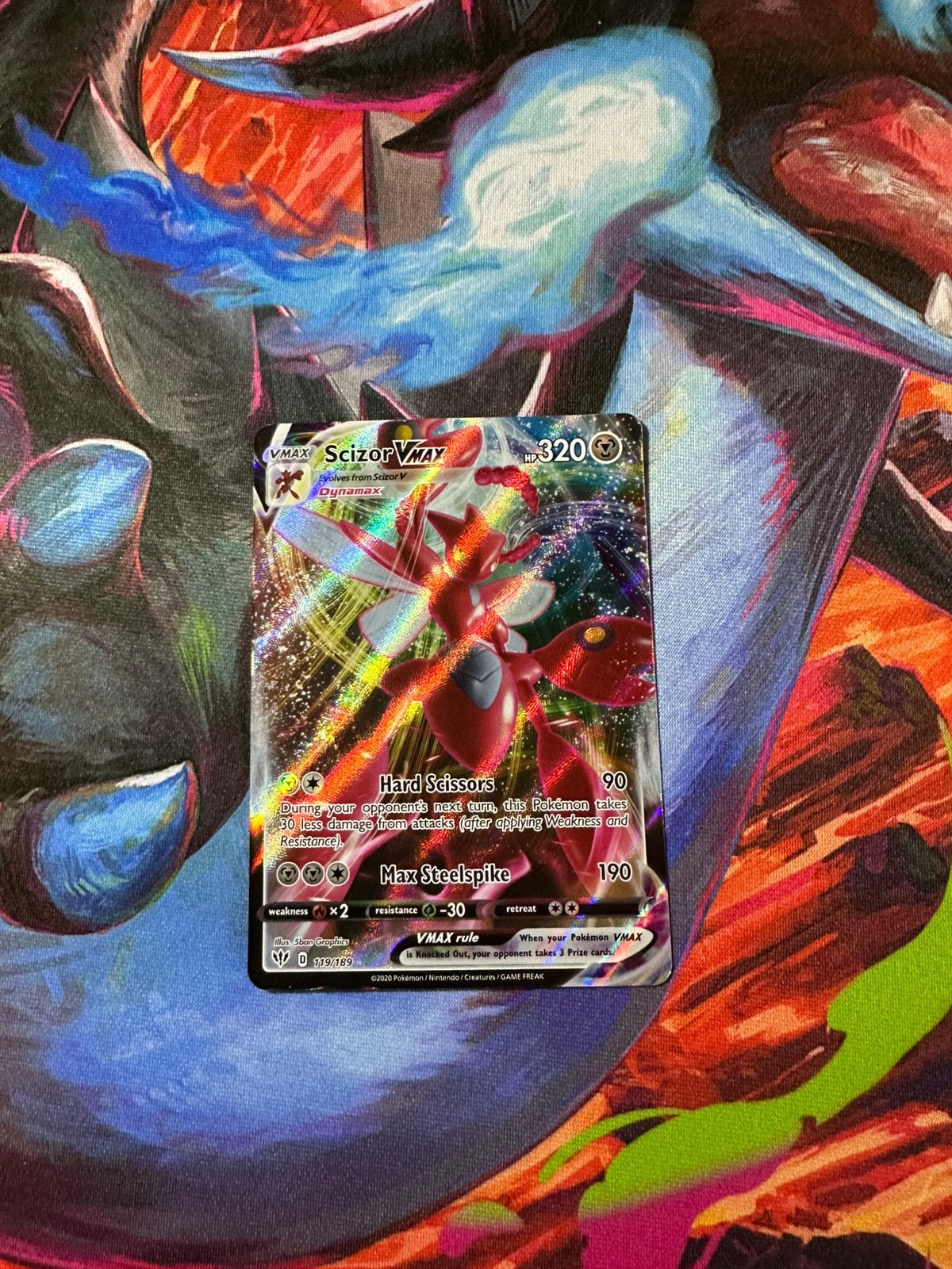 Pokémon Scizor VMAX 119/189 — Darkness Alaze, Enlèvement ou Envoi, Utilisé, Cartes en vrac