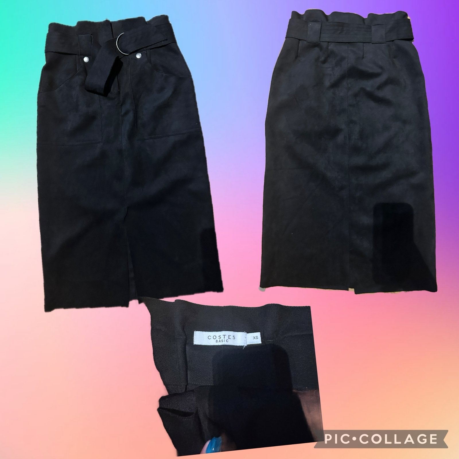 Costes suede lange rok maat xs, Kleding | Dames, Ophalen of Verzenden, Nieuw, Maat 34 (XS) of kleiner, Zwart