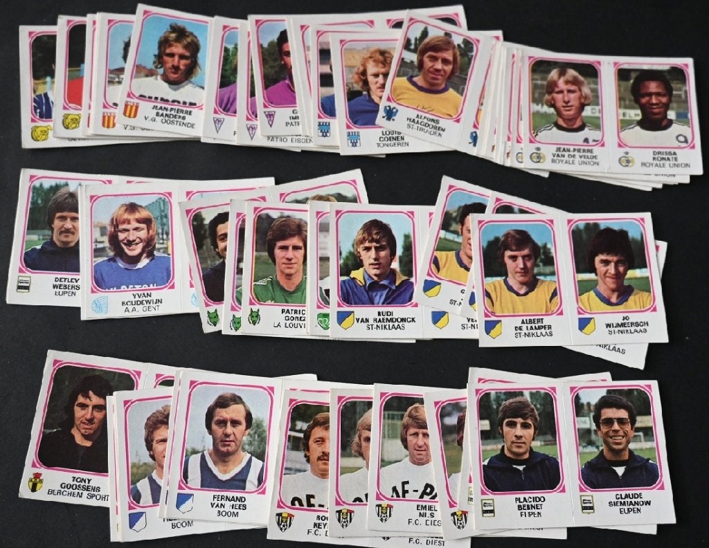 Panini / Football 77 / lot van 2de klasse / 55 stickers, Verzenden, Gebruikt, Poster, Plaatje of Sticker