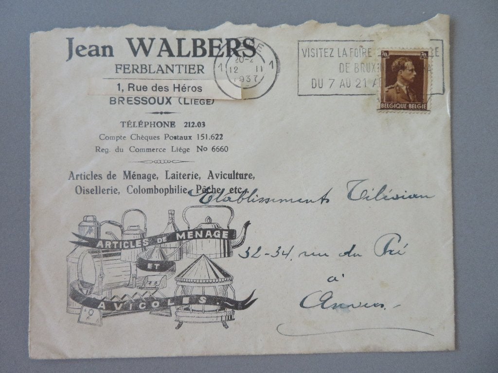 envelop Jean Walbers Bressoux articles menage et avicoles, Enlèvement ou Envoi, Comme neuf, Autres types