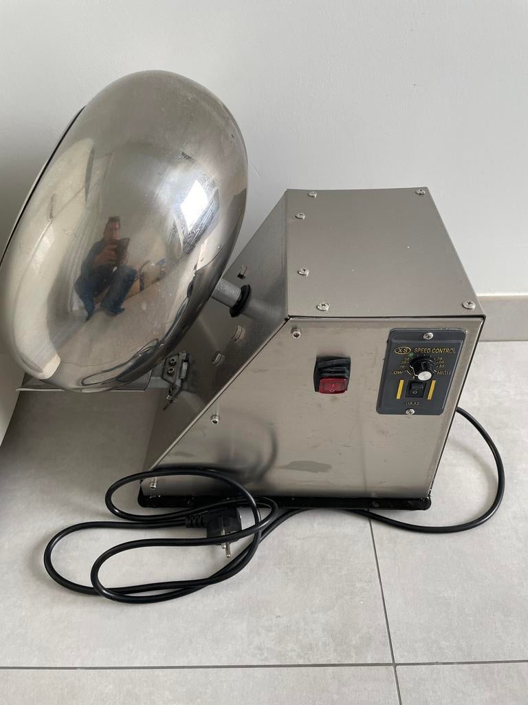 Chocolade coating trommel 220V inox bijna nieuw, Ophalen, Bakkerij en Slagerij