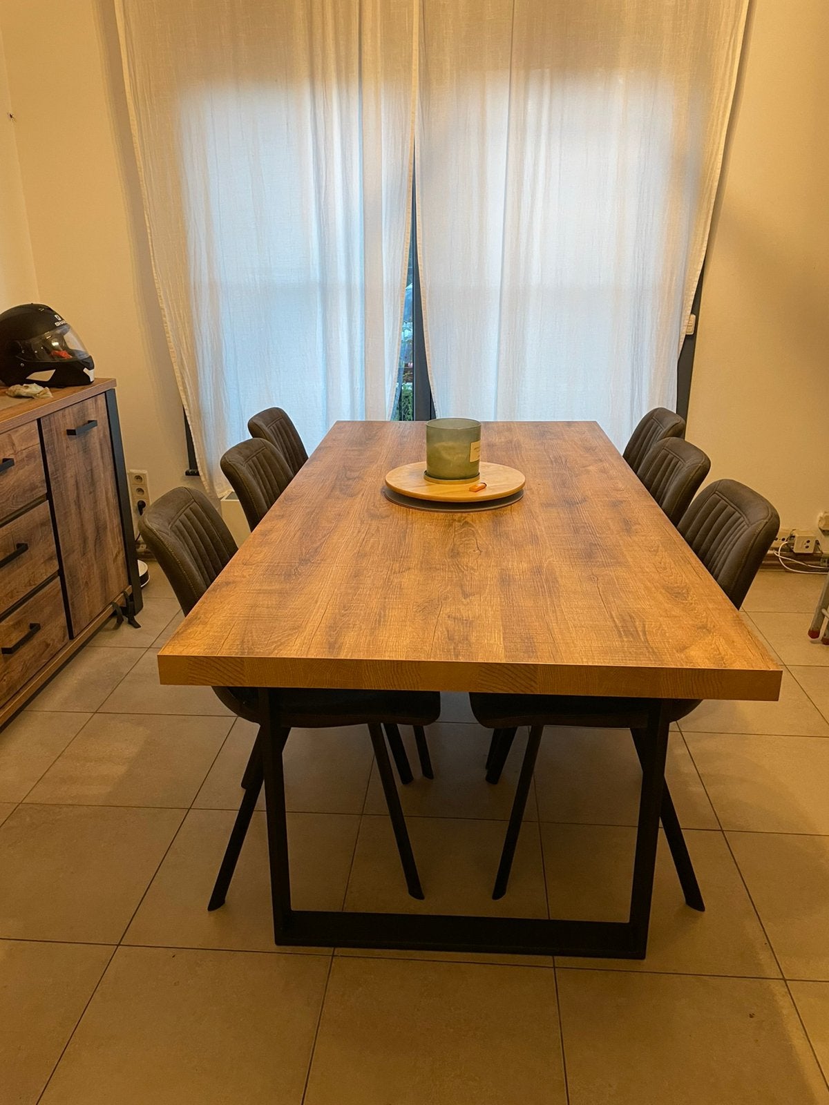 Tafel voor 6 personen - otto, Ophalen, 100 tot 150 cm, Eikenhout, 200 cm of meer