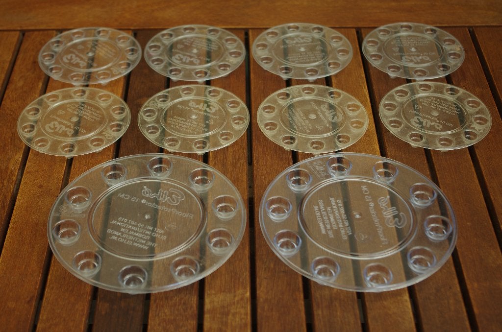 Onderzetters voor bloempotten (10 stuks), Tuin en Terras, Ophalen of Verzenden, Rond, Kunststof, Binnen