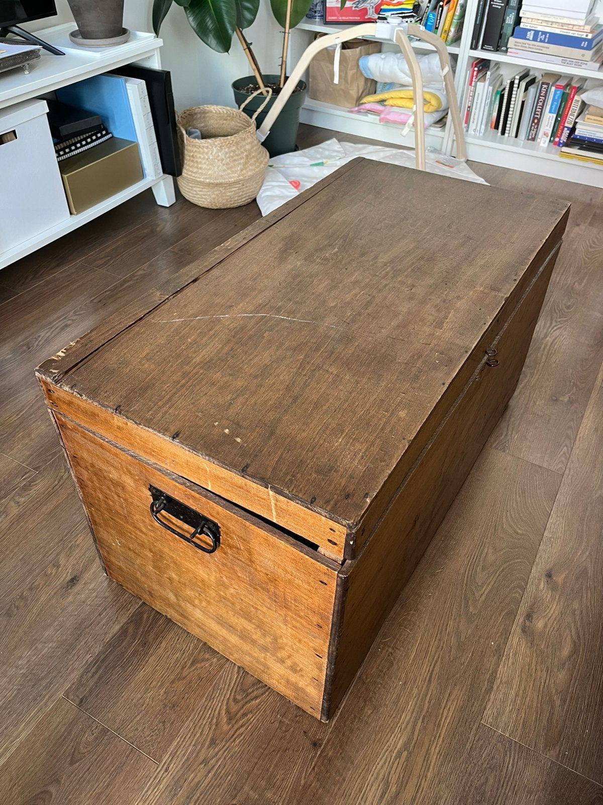 Houten kist, Huis en Inrichting, Ophalen, Minder dan 50 cm, Gebruikt, 50 tot 100 cm